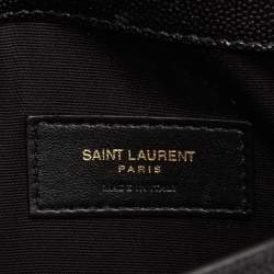 Pre Owned Saint Laurent Black Leather Uptown Pouch