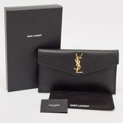 Pre Owned Saint Laurent Black Leather Uptown Pouch