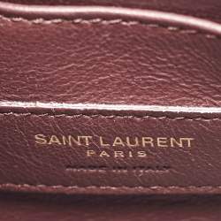 Pre Owned Saint Laurent Burgundy Patent Leather Nano Classic Sac De Jour Tote