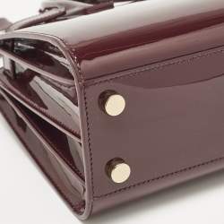 Pre Owned Saint Laurent Burgundy Patent Leather Nano Classic Sac De Jour Tote