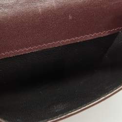 Pre Owned Saint Laurent Burgundy Leather Trifold Wallet