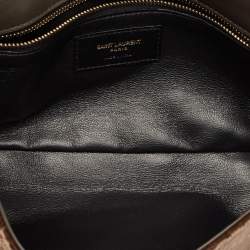 Saint Laurent Brown Crinkled Velvet Kate 99 Wallet On Chain