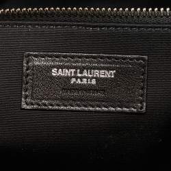 Pre Owned Saint Laurent Black Raffia Maxi Rive Gauche Shopper Tote