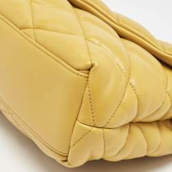 Saint Laurent Yellow Quilted Leather Puffer Envelope Clutch