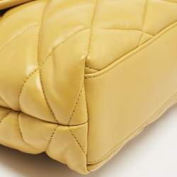 Saint Laurent Yellow Quilted Leather Puffer Envelope Clutch