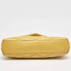 Saint Laurent Yellow Quilted Leather Puffer Envelope Clutch