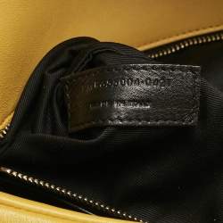 Saint Laurent Yellow Quilted Leather Puffer Envelope Clutch