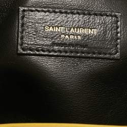 Saint Laurent Yellow Quilted Leather Puffer Envelope Clutch