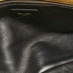Saint Laurent Yellow Quilted Leather Puffer Envelope Clutch
