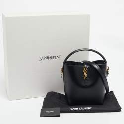 Pre Owned Saint Laurent Black Leather Small Le 37 Bucket Bag