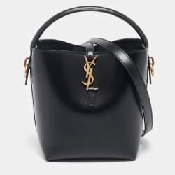Pre Owned Saint Laurent Black Leather Small Le 37 Bucket Bag