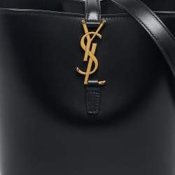 Pre Owned Saint Laurent Black Leather Small Le 37 Bucket Bag