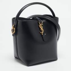 Pre Owned Saint Laurent Black Leather Small Le 37 Bucket Bag