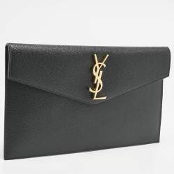 Saint Laurent Black Leather Uptown Pouch