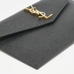 Saint Laurent Black Leather Uptown Pouch