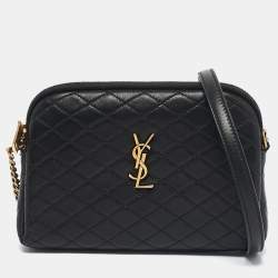Saint Laurent Black Quilted Leather Gaby Crossbody Bag