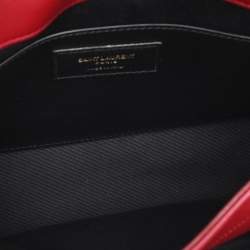 Pre Owned Saint Laurent Red Matelasse Leather Baby Niki Chain Shoulder Bag