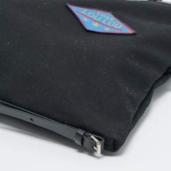 Pre Owned Saint Laurent Black Canvas Large Patchwork Flat Shopper Tote