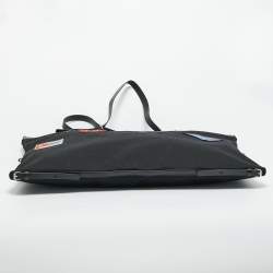 Pre Owned Saint Laurent Black Canvas Large Patchwork Flat Shopper Tote