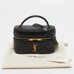 Pre Owned حقيبة سان لوران جابي فانتي جلد مبطن أسود