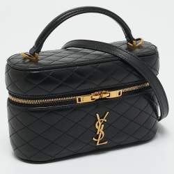 Pre Owned حقيبة سان لوران جابي فانتي جلد مبطن أسود