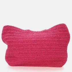 Pre Owned Saint Laurent Rive Gauche Raffia Tote Bag