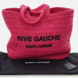 Pre Owned Saint Laurent Rive Gauche Raffia Tote Bag