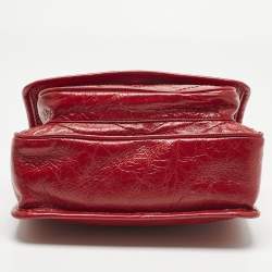 Pre Owned Saint Laurent Red Matelassé Leather Baby Niki Chain Shoulder Bag