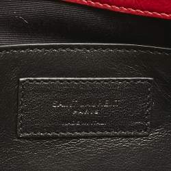 Pre Owned Saint Laurent Red Matelassé Leather Baby Niki Chain Shoulder Bag