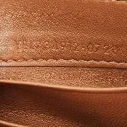 Pre Owned Saint Laurent Brown Quilted Leather Gaby Compact Wallet