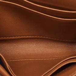 Pre Owned Saint Laurent Brown Quilted Leather Gaby Compact Wallet