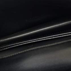 Pre Owned محفظة سلسلة بغطاء جلد لامع أسود سان لوران