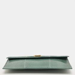 Pre Owned Saint Laurent Green Python Uptown Pouch