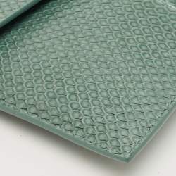 Pre Owned Saint Laurent Green Python Uptown Pouch