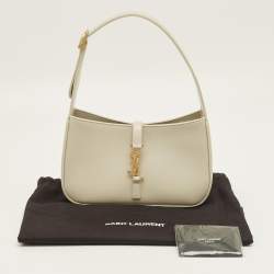 Pre Owned Saint Laurent Ivory Leather LE 5 À 7 Shoulder Bag