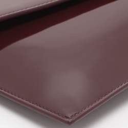 Pre Owned Saint Laurent Burgundy Patent Leather Uptown Envelope Clutch