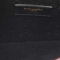 Pre Owned Saint Laurent Burgundy Patent Leather Uptown Envelope Clutch