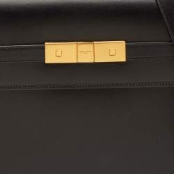Pre Owned Saint Laurent Manhattan Medium Black Leather Shoulder Bag