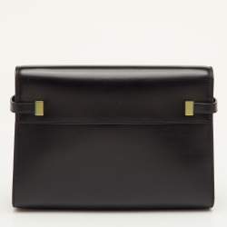 Pre Owned Saint Laurent Manhattan Medium Black Leather Shoulder Bag