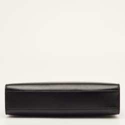 Pre Owned Saint Laurent Manhattan Medium Black Leather Shoulder Bag