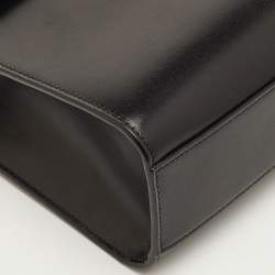 Pre Owned Saint Laurent Manhattan Medium Black Leather Shoulder Bag