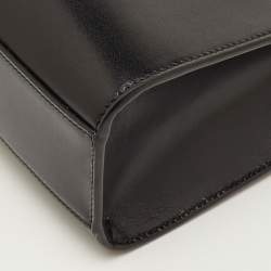 Pre Owned Saint Laurent Manhattan Medium Black Leather Shoulder Bag