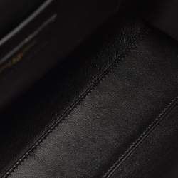 Pre Owned Saint Laurent Manhattan Medium Black Leather Shoulder Bag