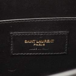 Pre Owned Saint Laurent Manhattan Medium Black Leather Shoulder Bag