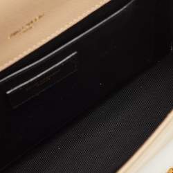 Pre Owned Saint Laurent Monogram Beige Leather Chain Shoulder Bag