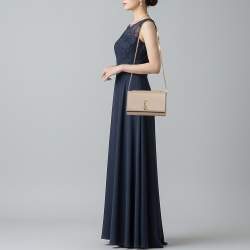 Pre Owned Saint Laurent Monogram Beige Leather Chain Shoulder Bag