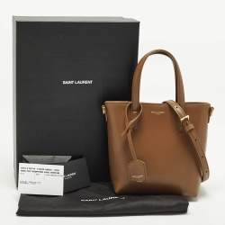 مملوكة مسبقًا Saint Laurent Toy Mini Brown Leather Shopper Tote