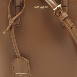 مملوكة مسبقًا Saint Laurent Toy Mini Brown Leather Shopper Tote