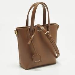 مملوكة مسبقًا Saint Laurent Toy Mini Brown Leather Shopper Tote