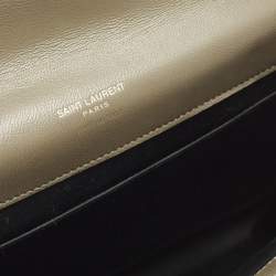 Pre Owned حقيبة كلتش سان لوران مظروف مونوغرام جلد أسود